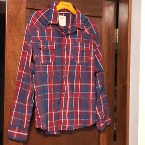 Levi’s men’s snap down plaid medium shirt